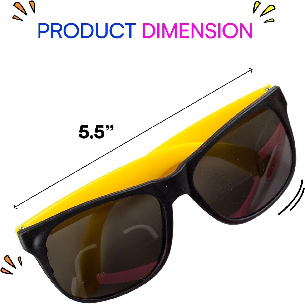 24 Neon Sunglasses for Kids and Adults - Bulk Party Favors for Kid Goody Bag Fillers Stocking Stuffers Bulk Party Pack of 2 Dozen by Neliblu image number 4