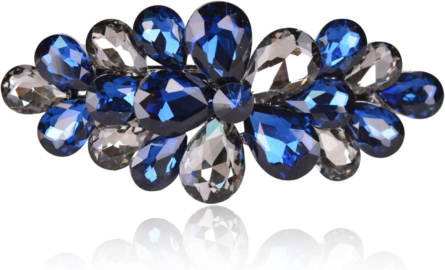 Sankuwen Flower Luxury Jewelry Design Hairpin Rhinestone Hair Barrette Clip(Style C,Champagne)