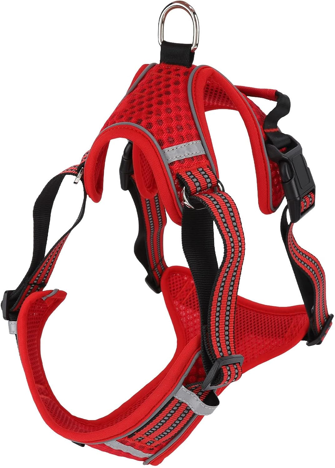 Dog Harness, Adjustable Breathable Reflective Dog Vest with Alloy Traction Buckle, No Pull Pet Chest Harness for Small Medium Large Dogs Outdoor Walking Training (S) image number 5