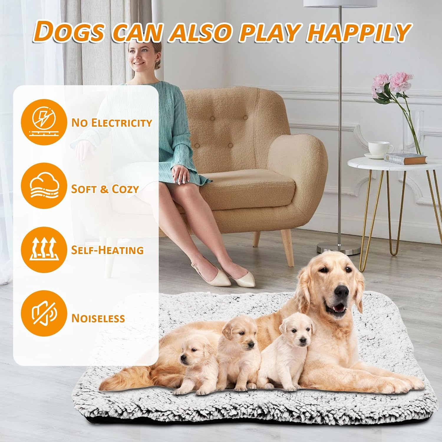 RANJIMA Electric Blanket for Dogs and Cats, 50 X 40 Cm Pets Heat Blanket Soft Cuddly Cat Blanket Washable Cover Cat Cushion Cat Bed Fluffy and Soft Fluffy Dog Blanket Cat Bed image number 3