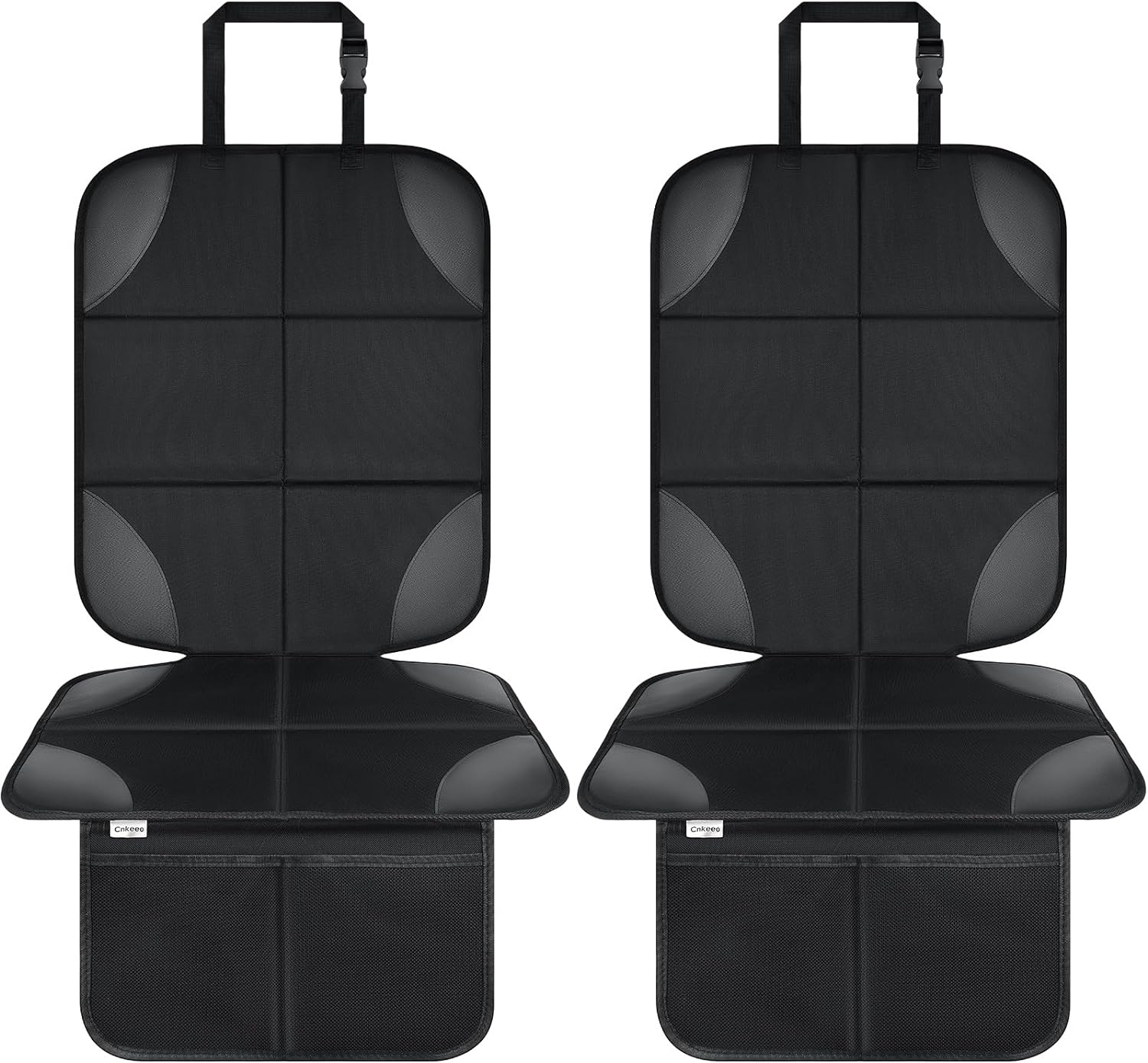 Baby Car Seat Protectors, Cnkeeo 2 Pack Seat Protectors with Leather and Fabric Padding, Non-Slip Backing with Mesh Pockets, Waterproof Seat Protectors for Vehicles Baby Pets image number 6