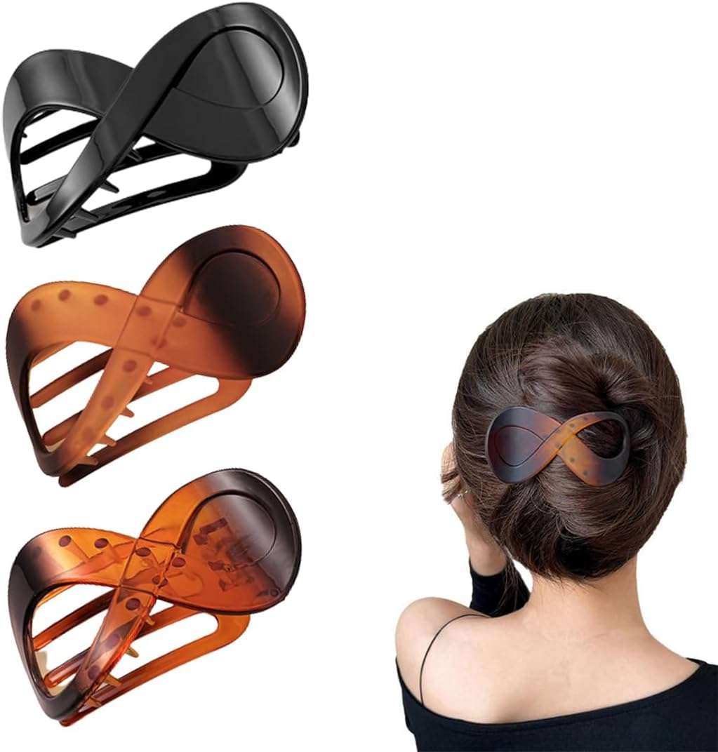 LYQNIHOB Women'S French Hair Clips Set - 3 Pieces Tortoiseshell Non-Slip and Elegant - Perfect Hair Accessories for Girls and Women, Matte Accessory image number 4