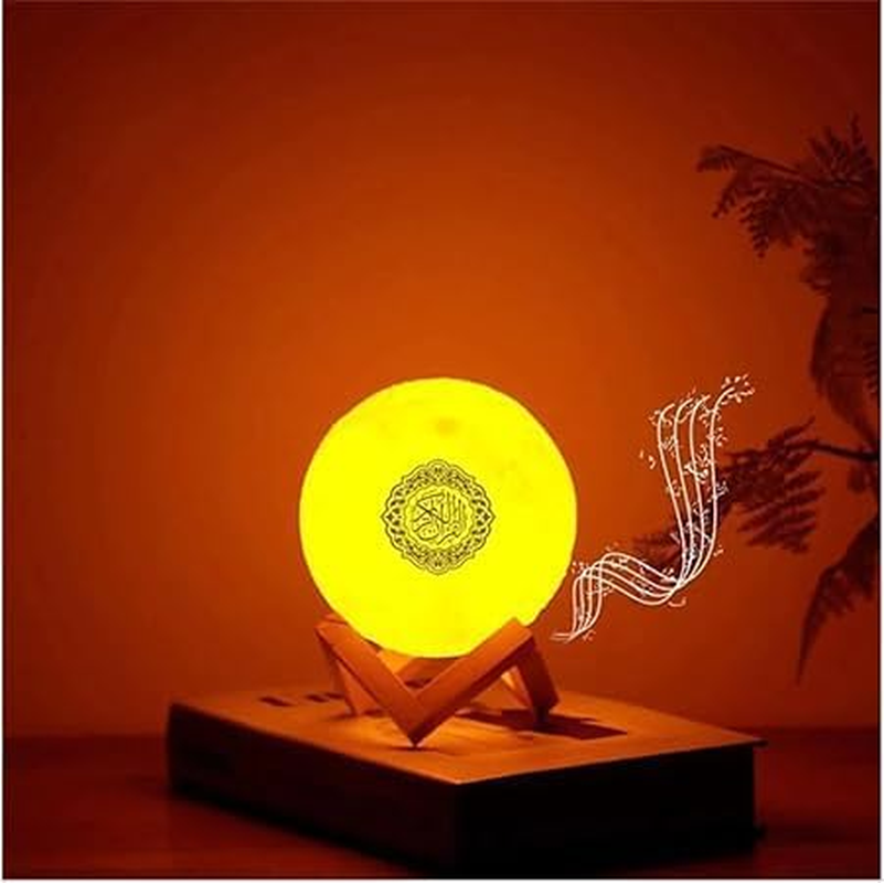 Moon Quran Speaker Lamp Sunset Projection with App Control Remote Control Quran Speaker Seven Color Changing Lamp 8GB (SQ-175)