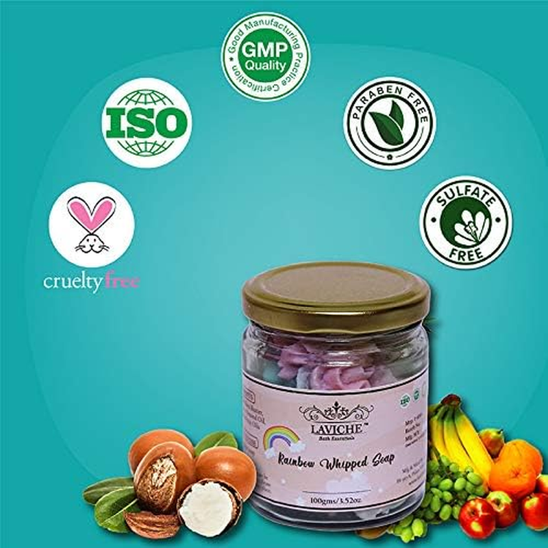 Laviche Bath Essentials Rainbow Whipped Soap,100 GM image number 4