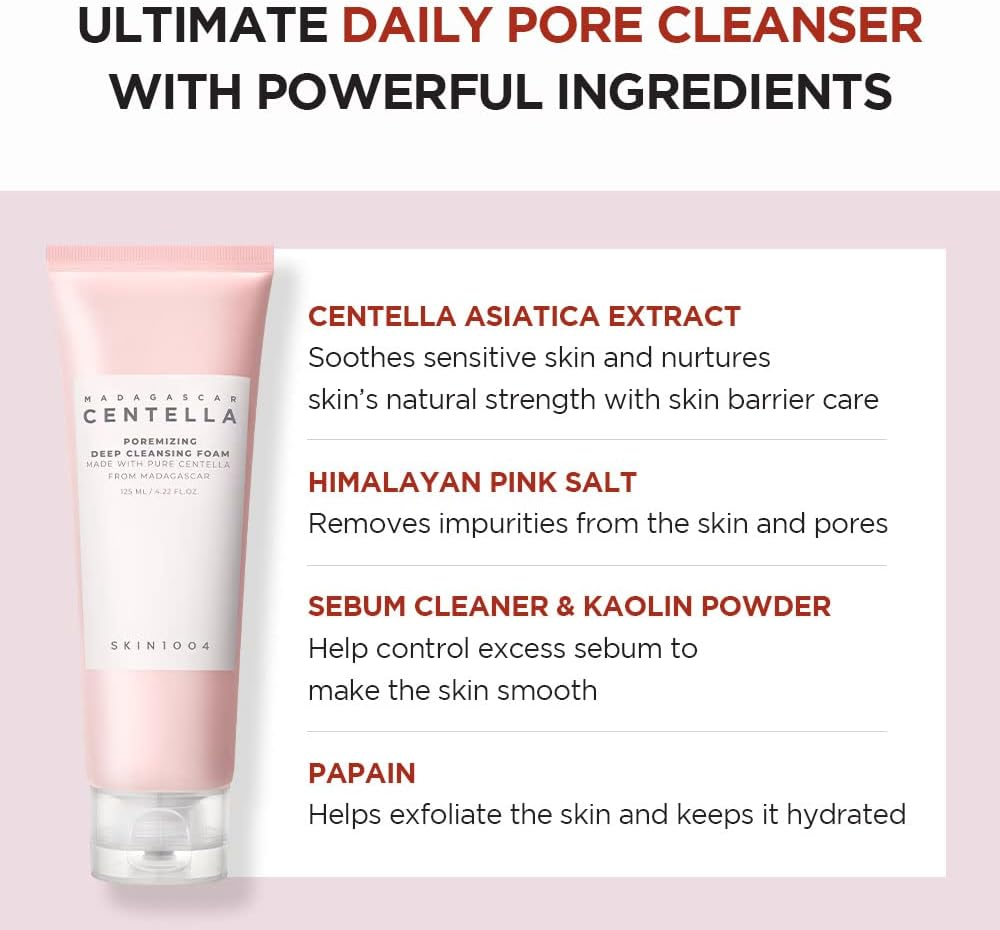 SKIN1004 Madagascar Centella Poremizing Deep Cleansing Foam 4.22 Fl.Oz, 125Ml, Remove Pore-Clogging Debris image number 3