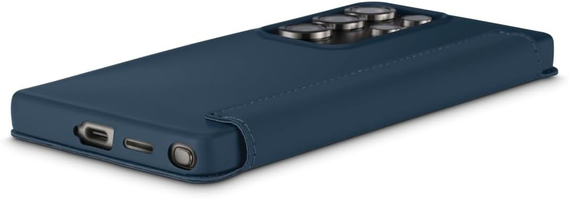 Hama Mobile Phone Case for Samsung Galaxy S25 Ultra (Mobile Phone Case, Flip Case, Case with 2 Card Slots, Shockproof, Scratch-Resistant, Elegant All-Round Protection, Soft, Slim, Soft Surface) Blue image number 2