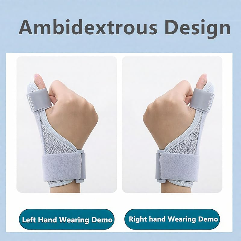 Thumb Brace for Arthritis & Sprains - Reversible Thumb Spica Splint,Adjustable Wrist Support for for De Quervains Tenosynovitis, Tendonitis , Carpal Tunnel and Recovery- Fits Left/Right Hands, Men & Women,Black image number 5