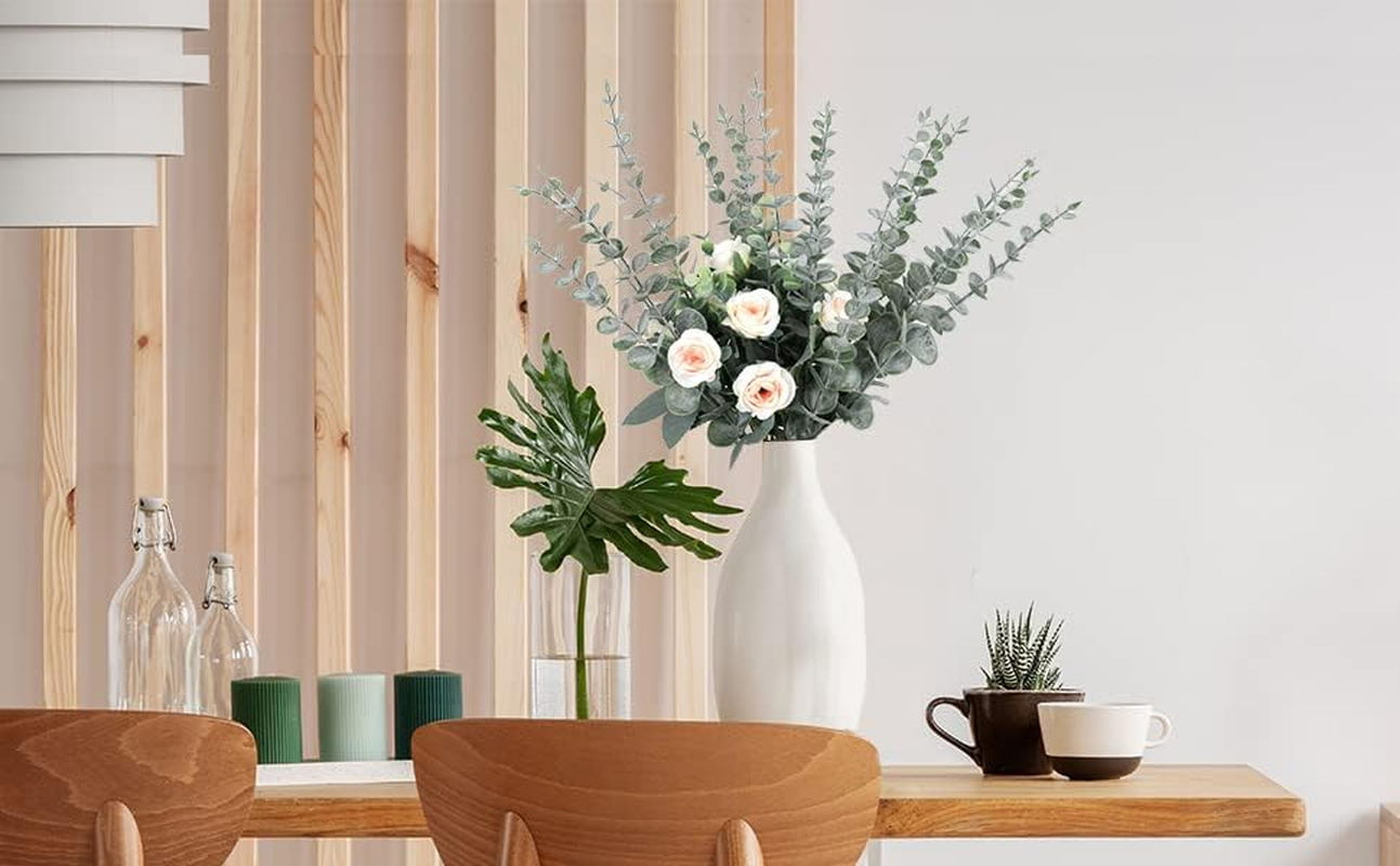 24Pcs Eucalyptus Stems Decor Artificial Eucalyptus Leaves Faux Greenery Branches for Wedding Centerpiece Flower Floral Arrangement Farmhouse Home Wedding Office Decoration image number 1