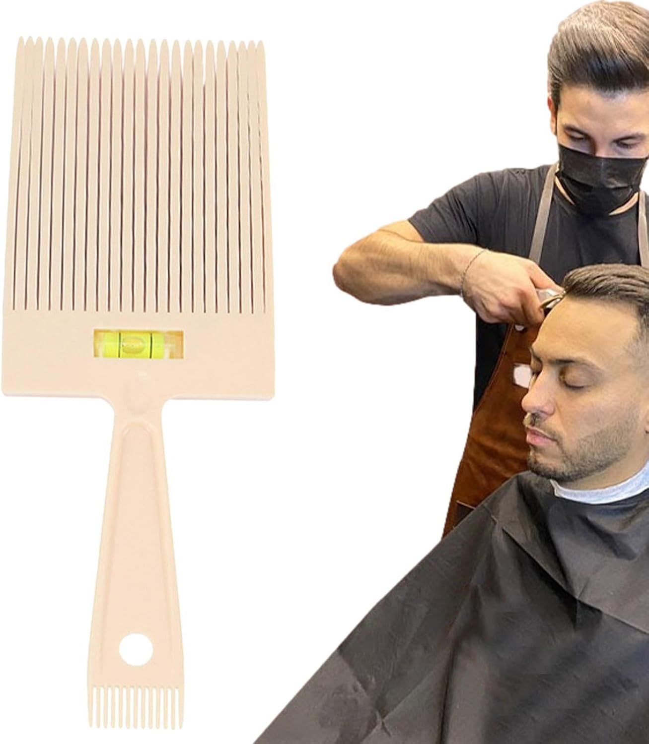 Tuxuseo Flat Top Combe, Flat Top Comb for Men - Hairdressing Comb with Leveling, Professional Antistatic Styling Tool for Home Salon, Haircut Accessories