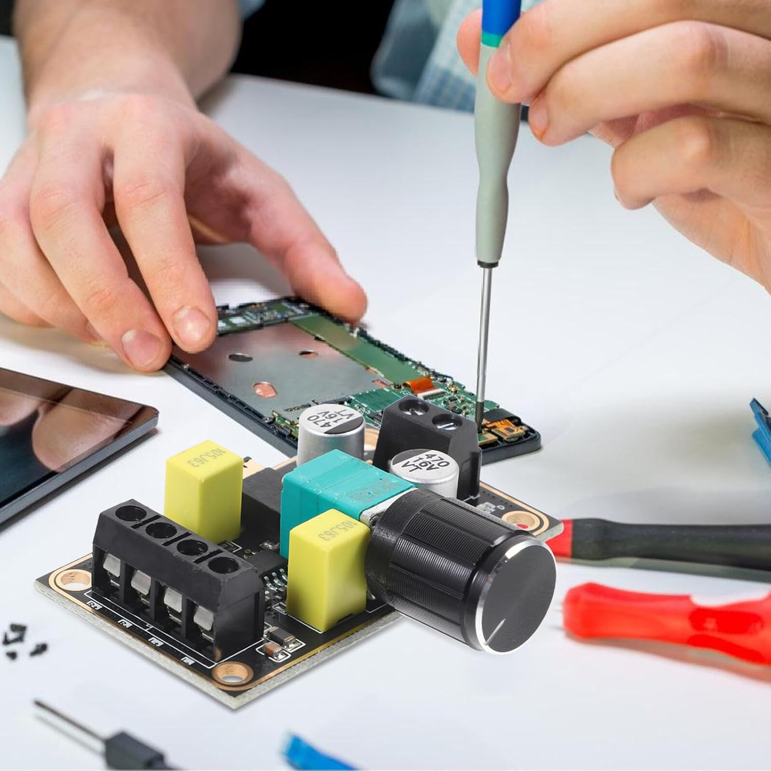 Gatuida PAM8406 Digital Audio Amplifier Board Class a Power Amplifier Module Volume Control for DIY Speakers and Home Theater Subwoofer Protection image number 5