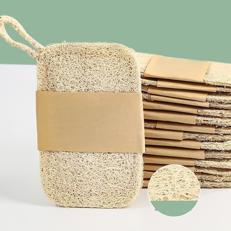Natural Loofah Sponge 2-Pack &ndash; Small Compact Vegetable Fiber Bath Scrub & Kitchen Sponge, Gentle Exfoliating, Eco-Friendly, Biodegradable image number 6