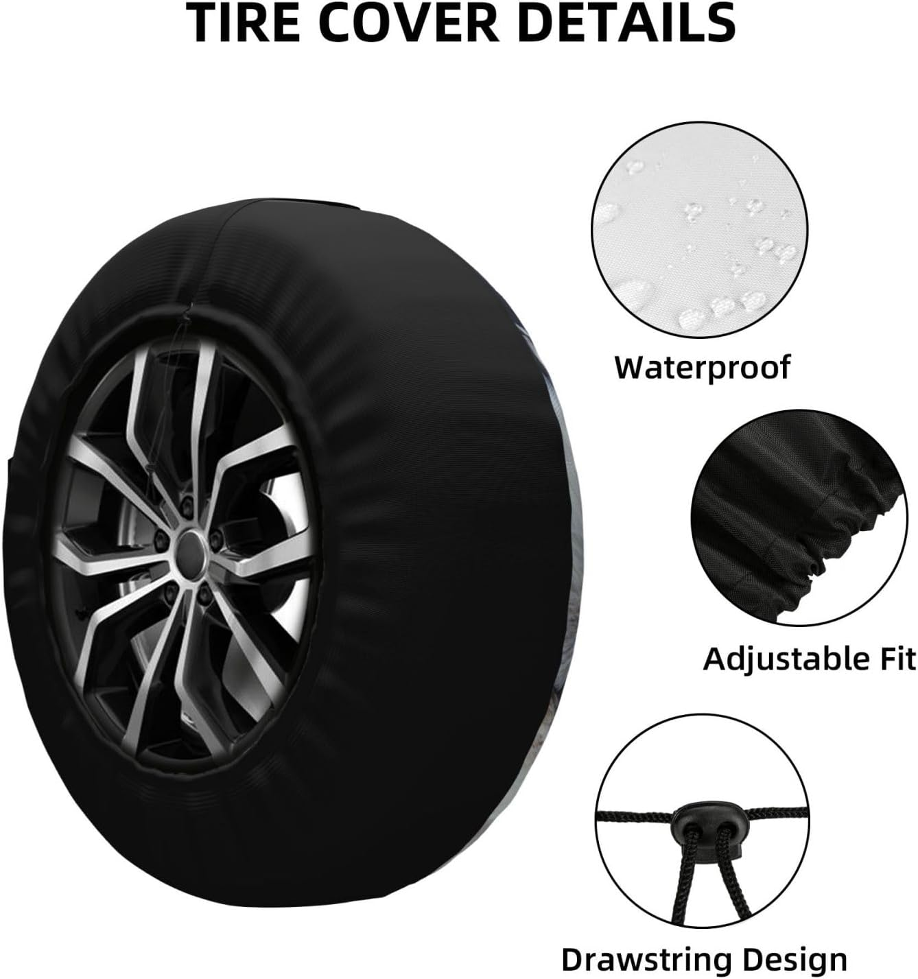 Universal Replacement Wheel Cover North American Bald Eagle US Flag Waterproof Dustproof Trailer RV SUV SUV 14"