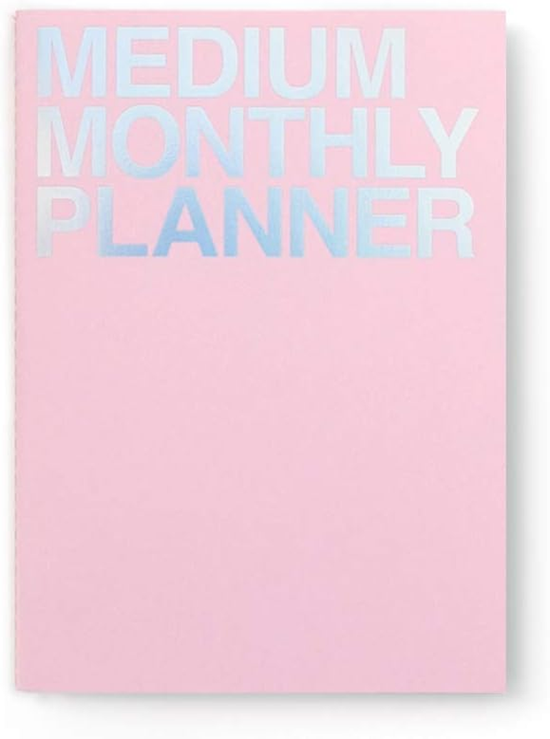 JSTORY Medium Monthly Planner Lays Flat Undated Year round Flexible Cover Goal/Time Organizer Thick Paper Eco Friendly Customizable Stitch Bound A5 16 Months 150 GSM 18 Sheets Kraft