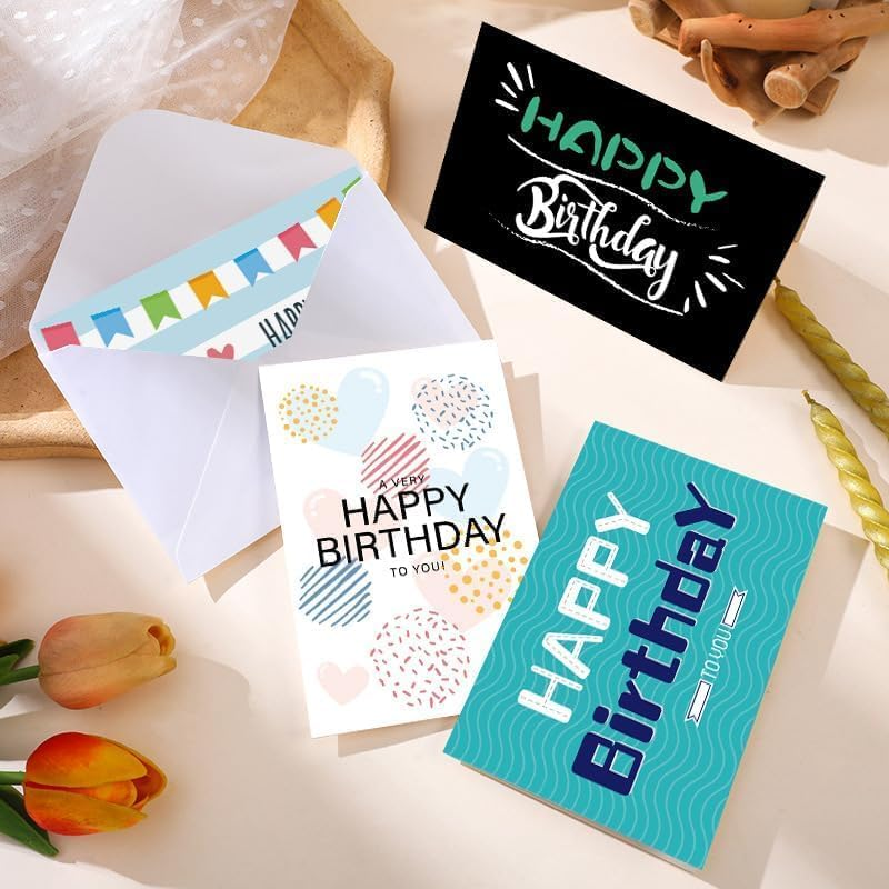 24 PCS Birthday Card, Birthday Card Pack, Birthday Cards Bulk, Funny Birthday Card, with Envelopes and Matching Sealing Stickers,For Family, Kids, Friends, Work & Office Celebrations image number 3