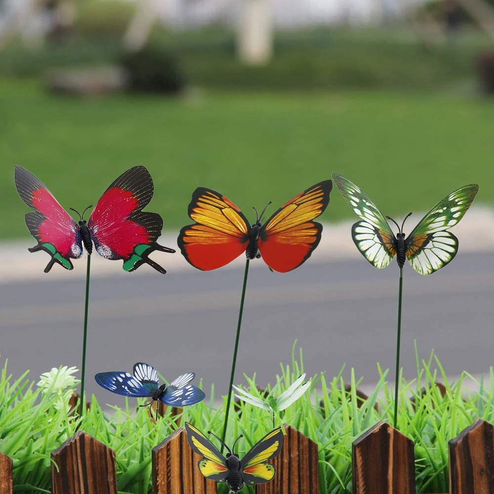 32 Pcs Butterfly Stakes, Garden Butterfly Ornaments - Patio Decor Butterfly Party Supplies Garden Stakes Decorative for Outdoor Yard Christmas Decorations image number 3