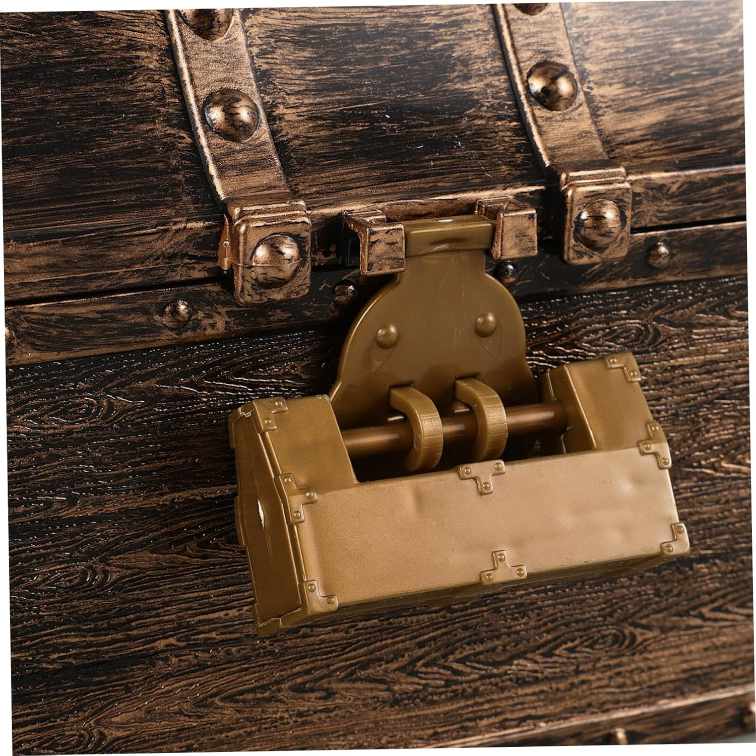 Mini Pirate Treasure Chest Decorative Small Vintage Treasure Box Lock and Key Bronze Color Trinket Storage Box for Boys and Girls Toy Organization image number 2