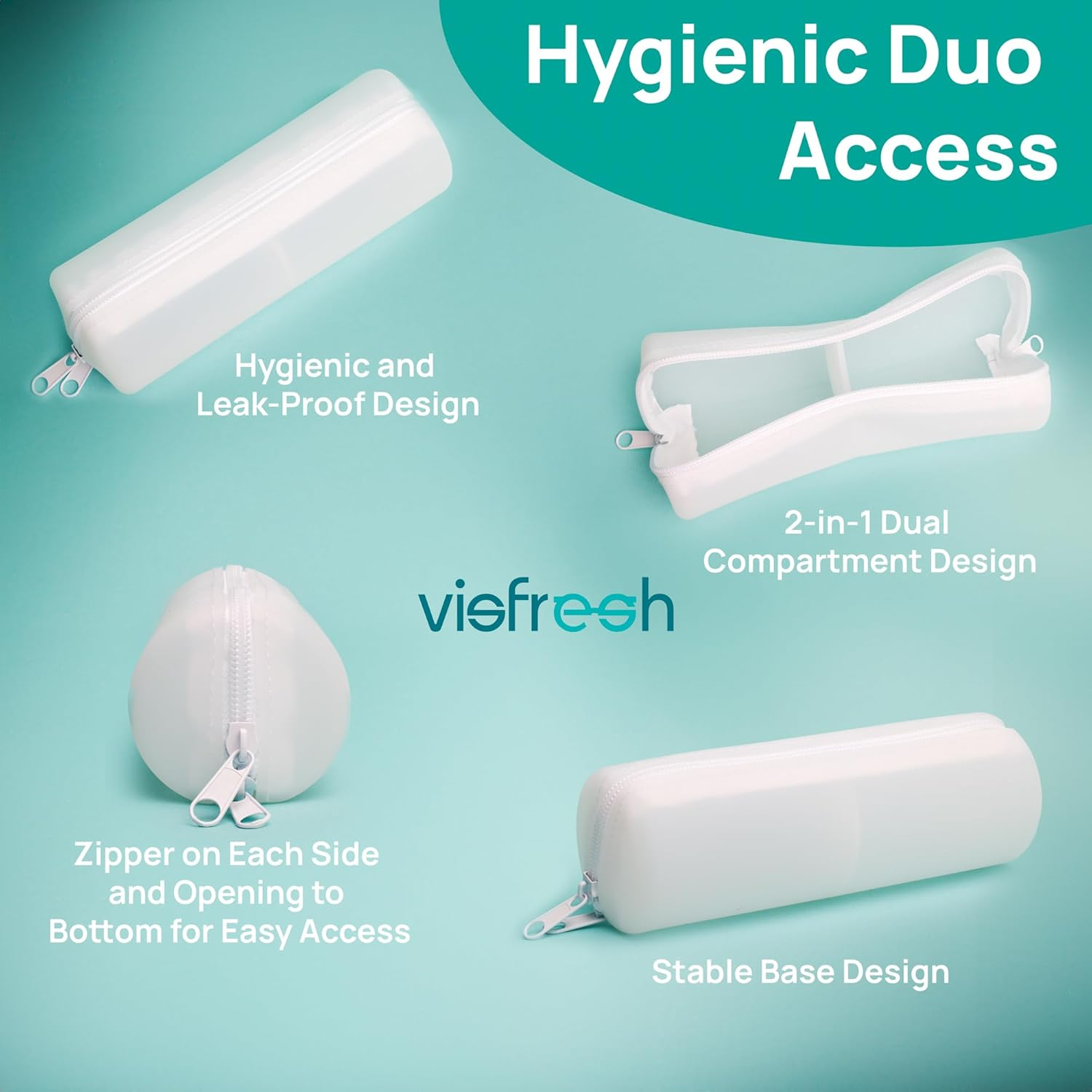 Visfresh Cotton round Swab Travel Case, 2 in 1 Portable Hair Accessories Organizer, Hair Tie and Bobby Pin Holder, Travel Qtips Case, Purse Organization, Floss Holder - Ballroom Champagne image number 7