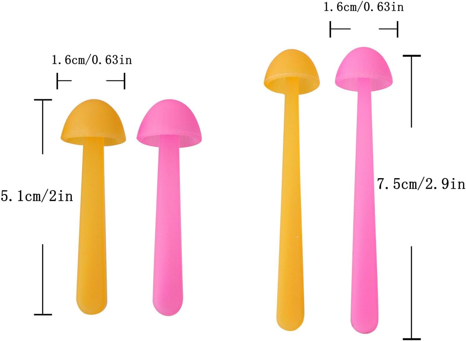 Mini-Mushroom Bookmarks - Set of 4 - Two Sizes & Colors - Soft, Flexible Silicone - Fun Stocking Stuffer, Gift for Book Lovers, Teachers, Back to School-(Pink Yellow-4Pcs) image number 4