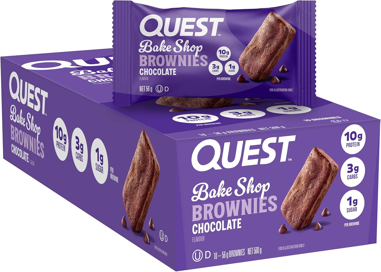 Quest Nutrition Bake Shop, Chocolate Brownies, 10G Protein, 3G Carbs, 1G Sugar, 10 Count image number 4