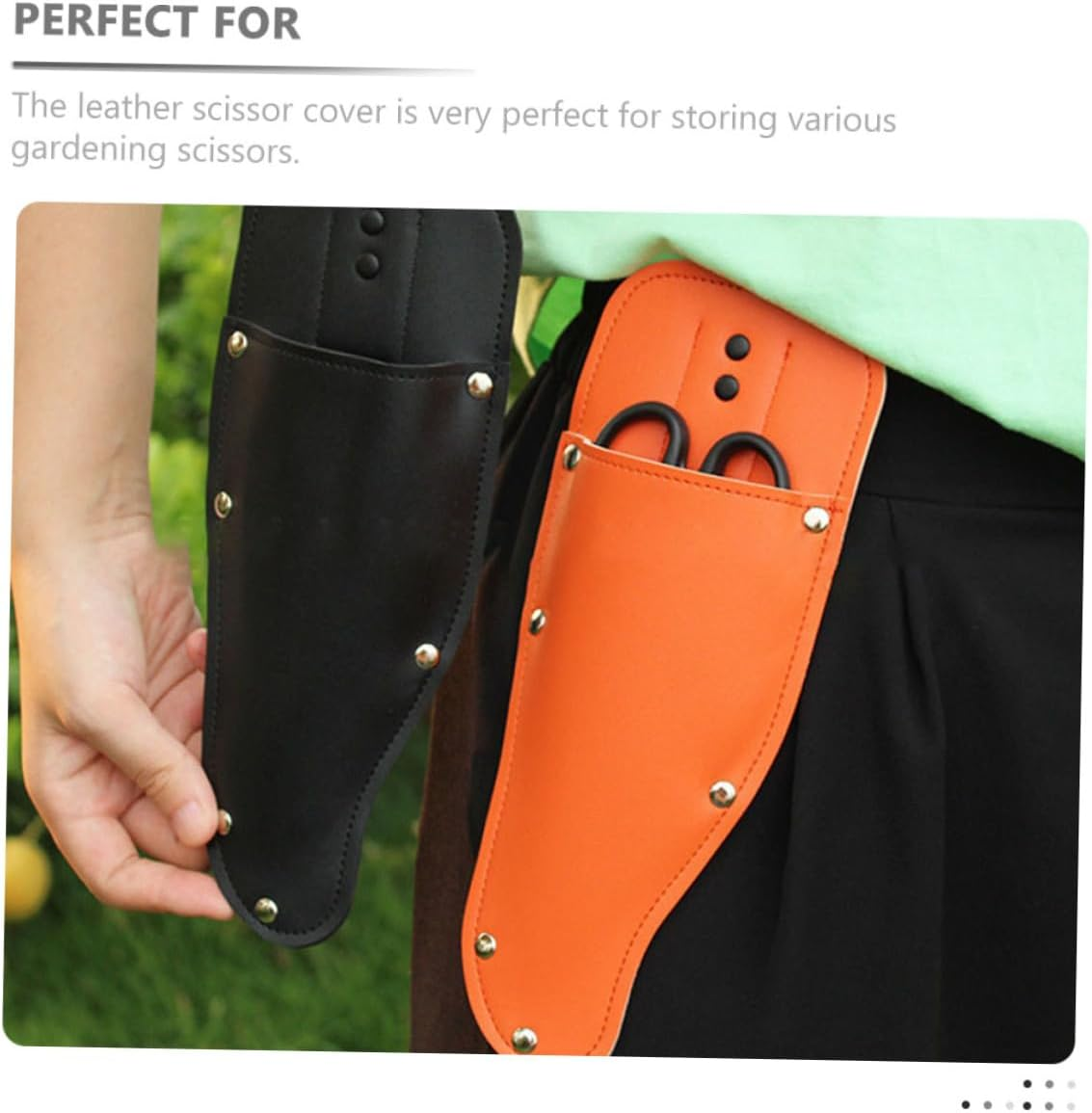 CAXUSD 3Pcs Gardening Scissor Case Pliers Holder Protective Sheath Leather Mount Scissor Cover Stylish Reliable image number 5
