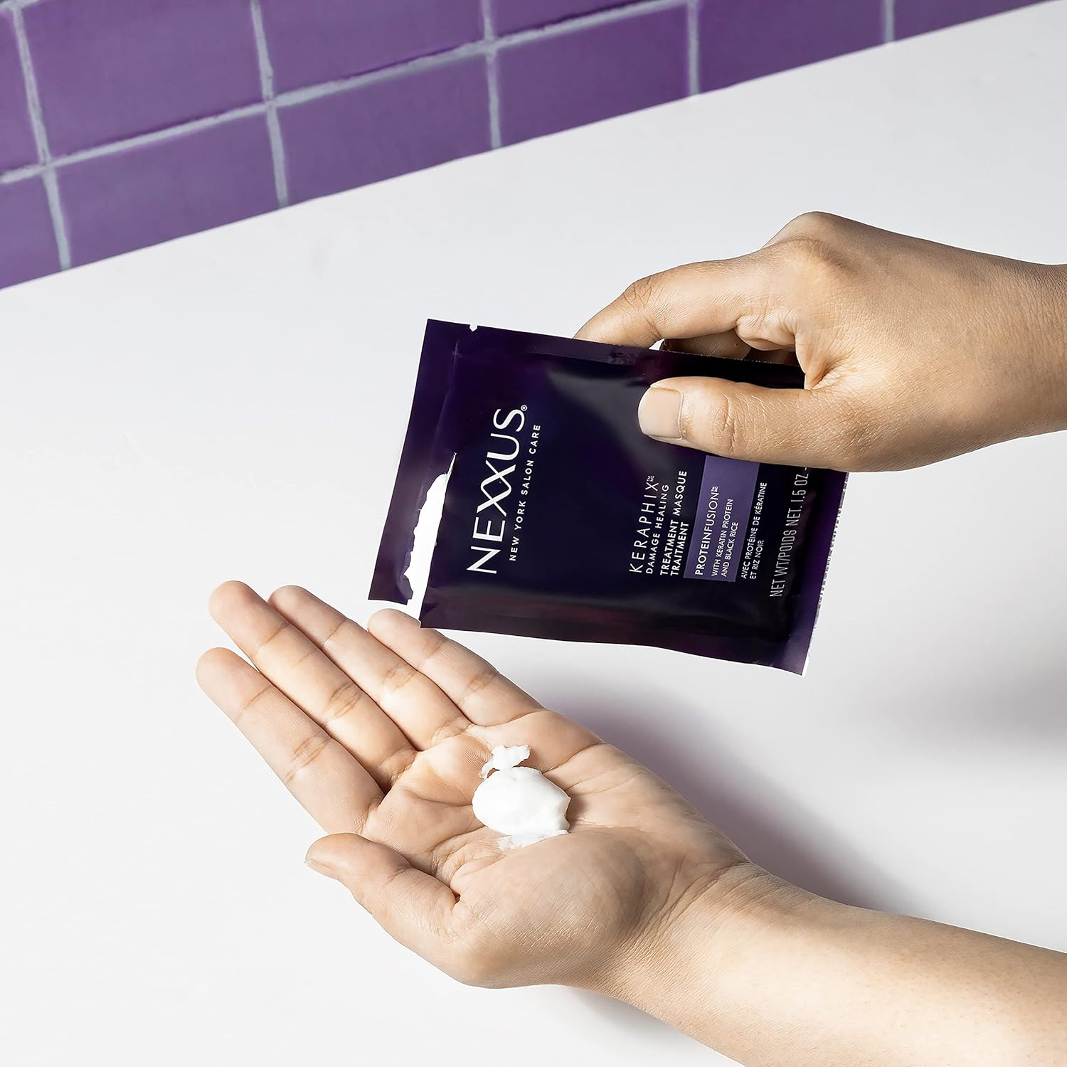 Nexxus Keraphix Masque, for Damaged Hair, 1.5 Oz, Pack of 20 image number 5