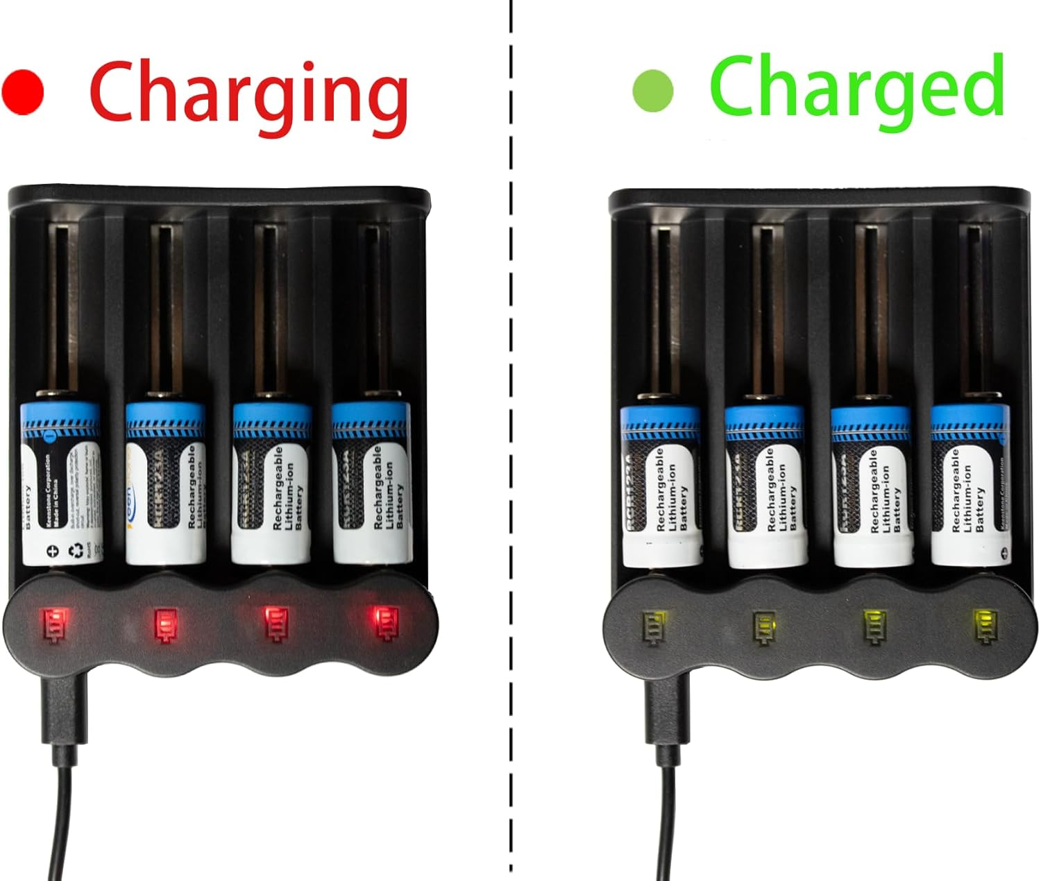 RCR123A 3.7V Rechargeable Lithium Batteries 10-Pack 750Mah Long-Lasting Compatible with Home Safety and Security Devices, High-Intensity Flashlights, and Home Automation image number 2