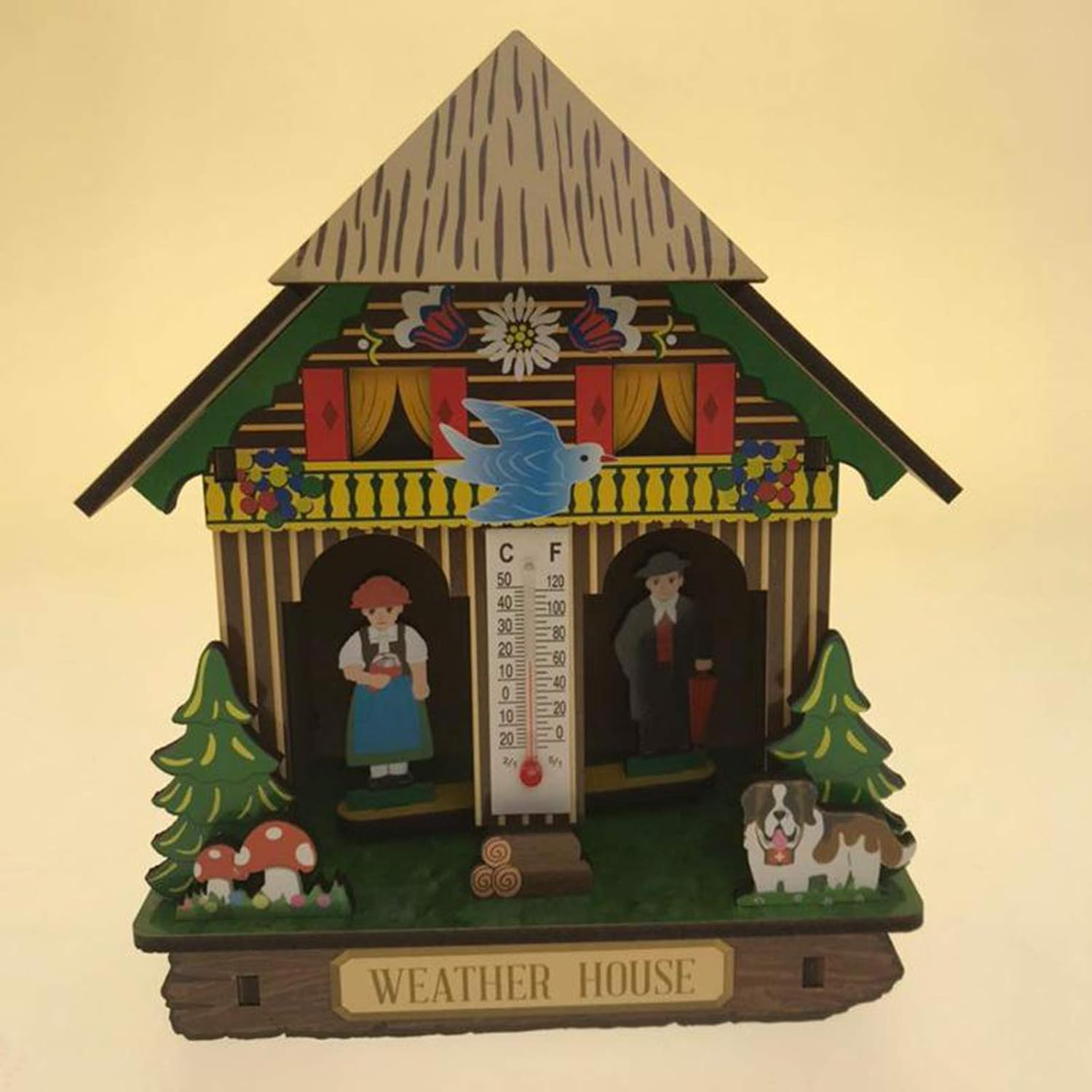 Wooden Indoor Hygrometer, Wall Hanging Temperature Humidity Monitor for Home, Bedroom, Kitchen, Patio, Wine Cellar, 14X6X13Cm image number 6