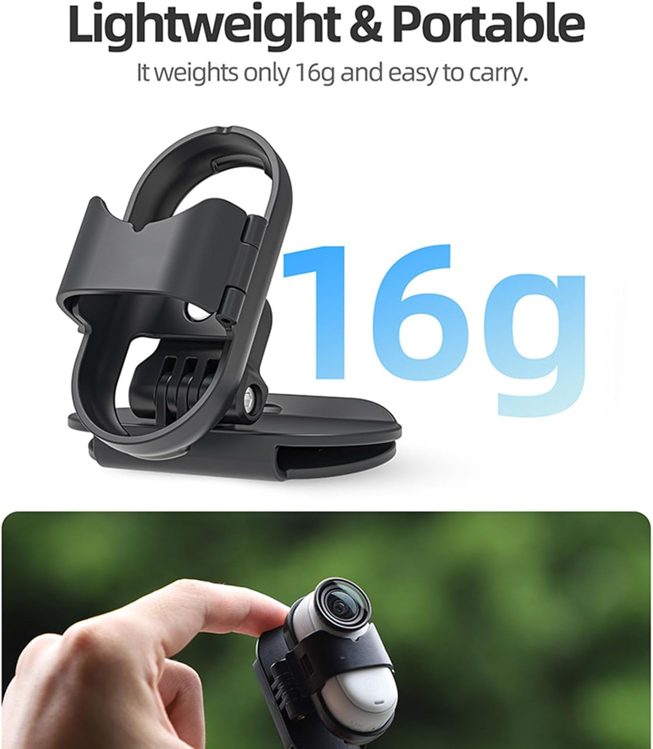 YUULNMOP Rotatable Action Camera Hat Clip Cap Clip for Insta360 GO3/ GO 3S,Vertical and Horizonal Adjustable Clamp Quick Release Mount Backpack Clip Camera Accessory image number 3