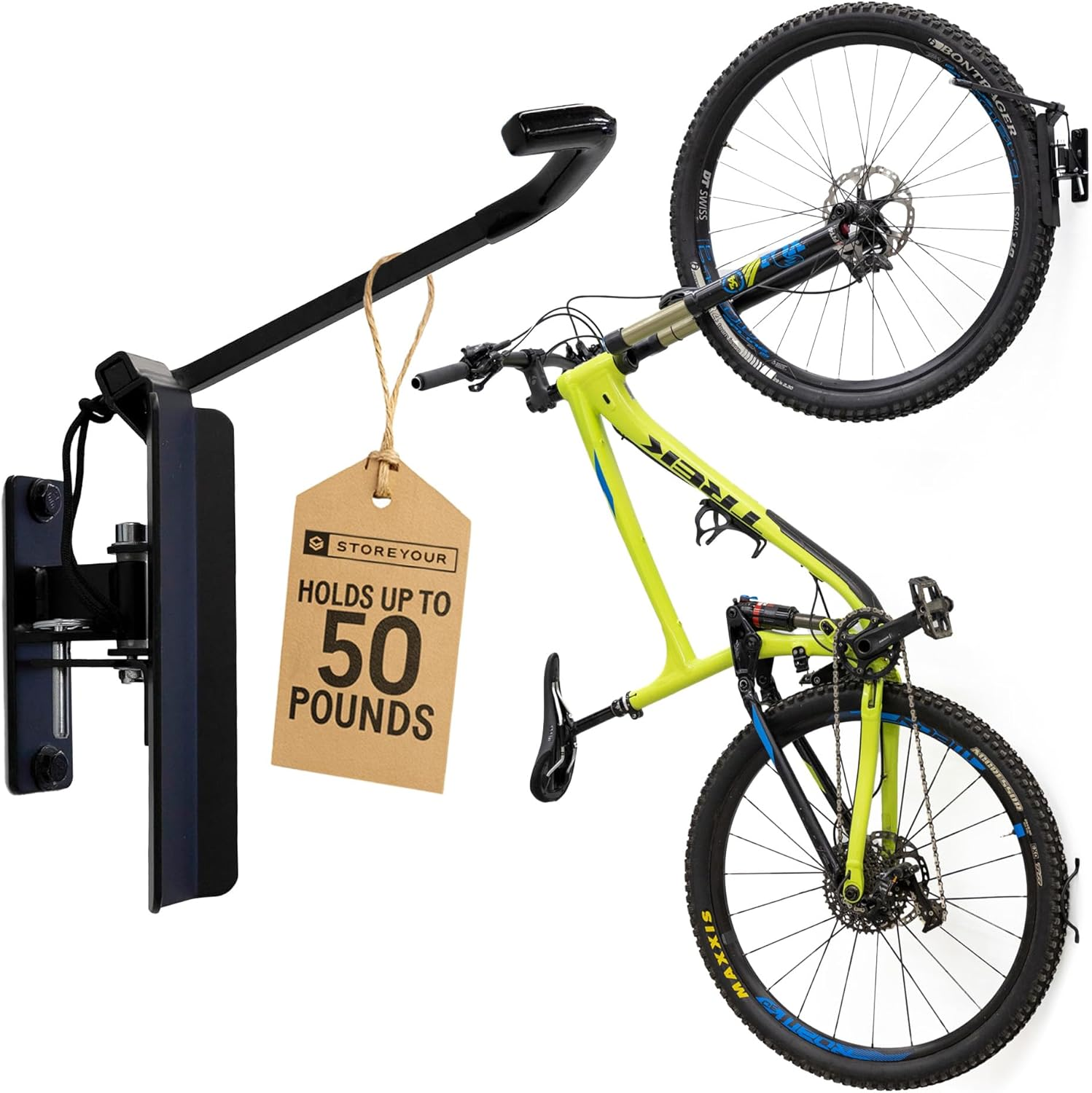 Storeyourboard Swivel Bike Wall Rack, Garage Hanger Hook image number 3
