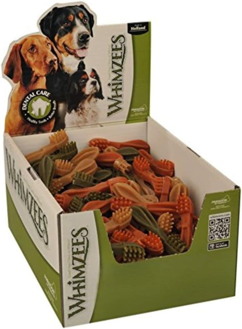 Whimzees Toothbrush Star Dental Treat Box of 75, 75 Count Medium