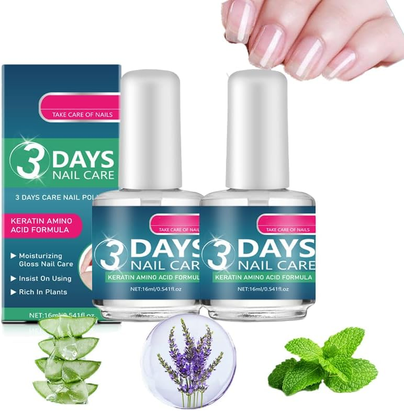 3 Day Nail Treatment, Nail Serum for and Strength, Nourishing Nail Nutrient Oil, Multi-Purpose Nail Repair, Moisturize Strengthen Brighten Nails Care, Nail Strengthener (2PCS)