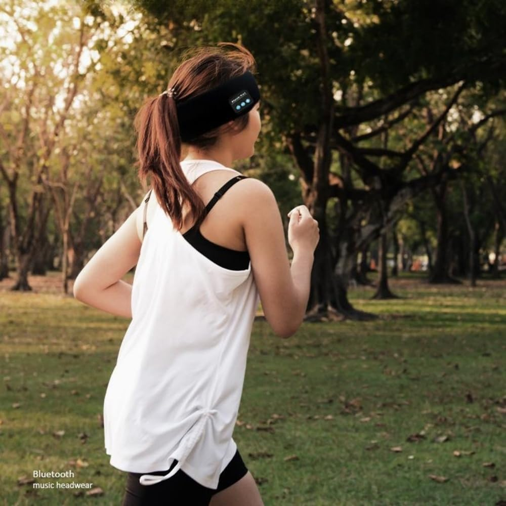 Frafuo Music Bluetooth Headband Headphones- Noise Cancelling Headphones for Sleeping Headphones-Running Headphones Sport,Sleep Headphones Wireless Bluetooth (Grey) image number 6