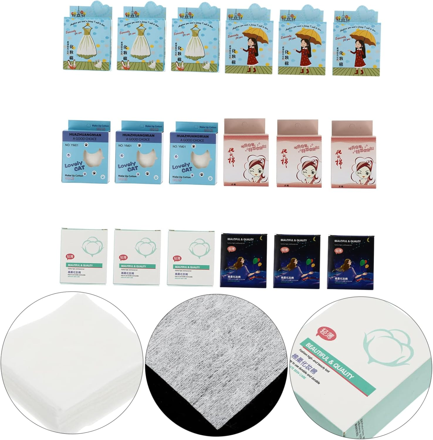 Healeved Cotton Makeup Removal Pads Gentle Cleansing Makeup Sponge Exfoliating Gentle Skin for Daily Use image number 2
