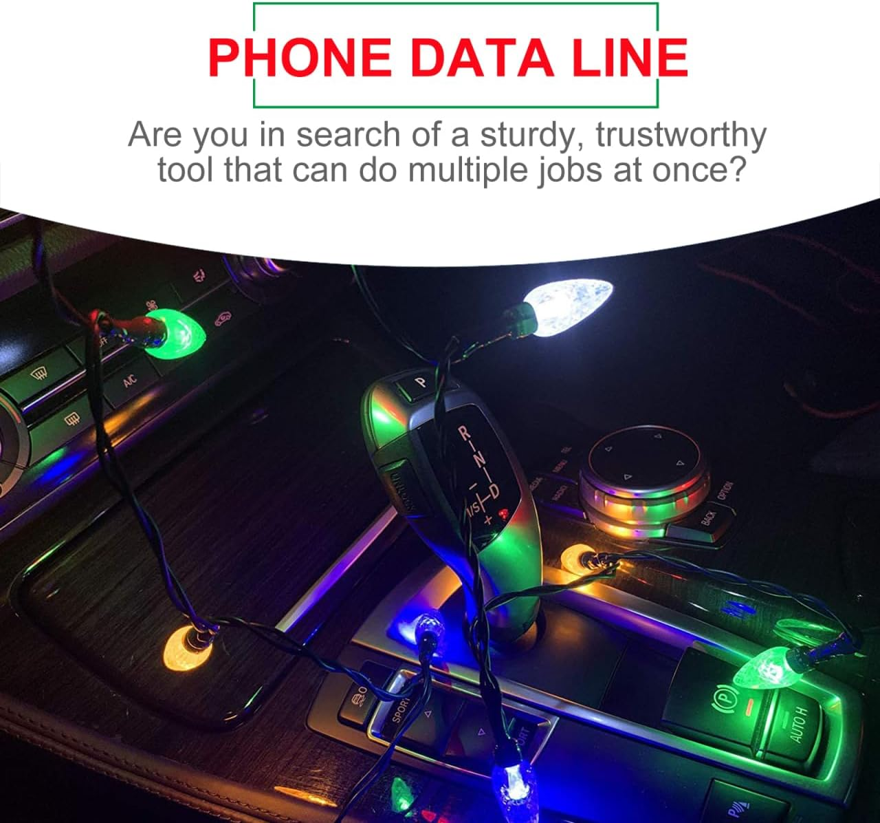 POPETPOP LED Christmas Lights Charging Cable USB Bulb Charger String Lights for Indoor Outdoor Christmas Tree Garden Wedding Party Decoration - For Android image number 7