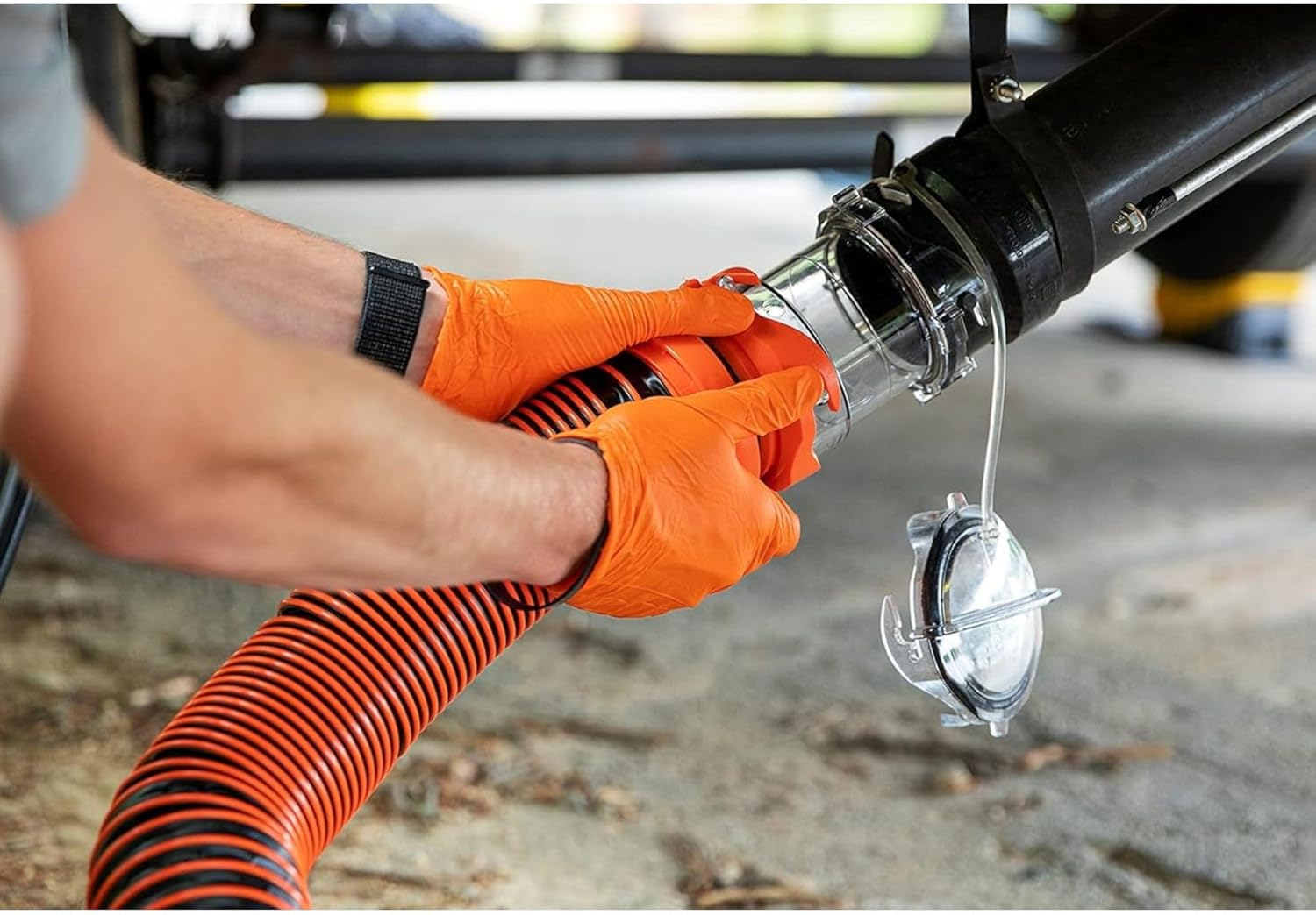 Camco Rhinoextreme 10-Foot Camper & RV Sewer Hose Kit - Crush Resistant TPE Technology - Pre-Attached Rhino Swivel Fittings for Secure Connection - RV Heavy Duty Sewer Hose for RV Toilet (39854) image number 2