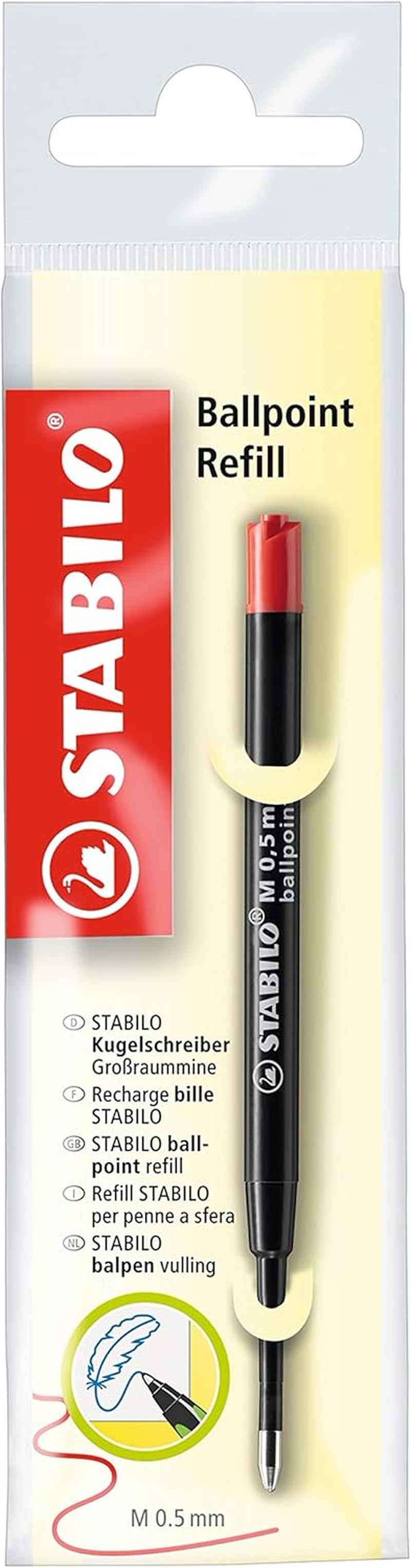 STABILO Ballpoint Pen Refill - Pack of 10 - Red - Black image number 4