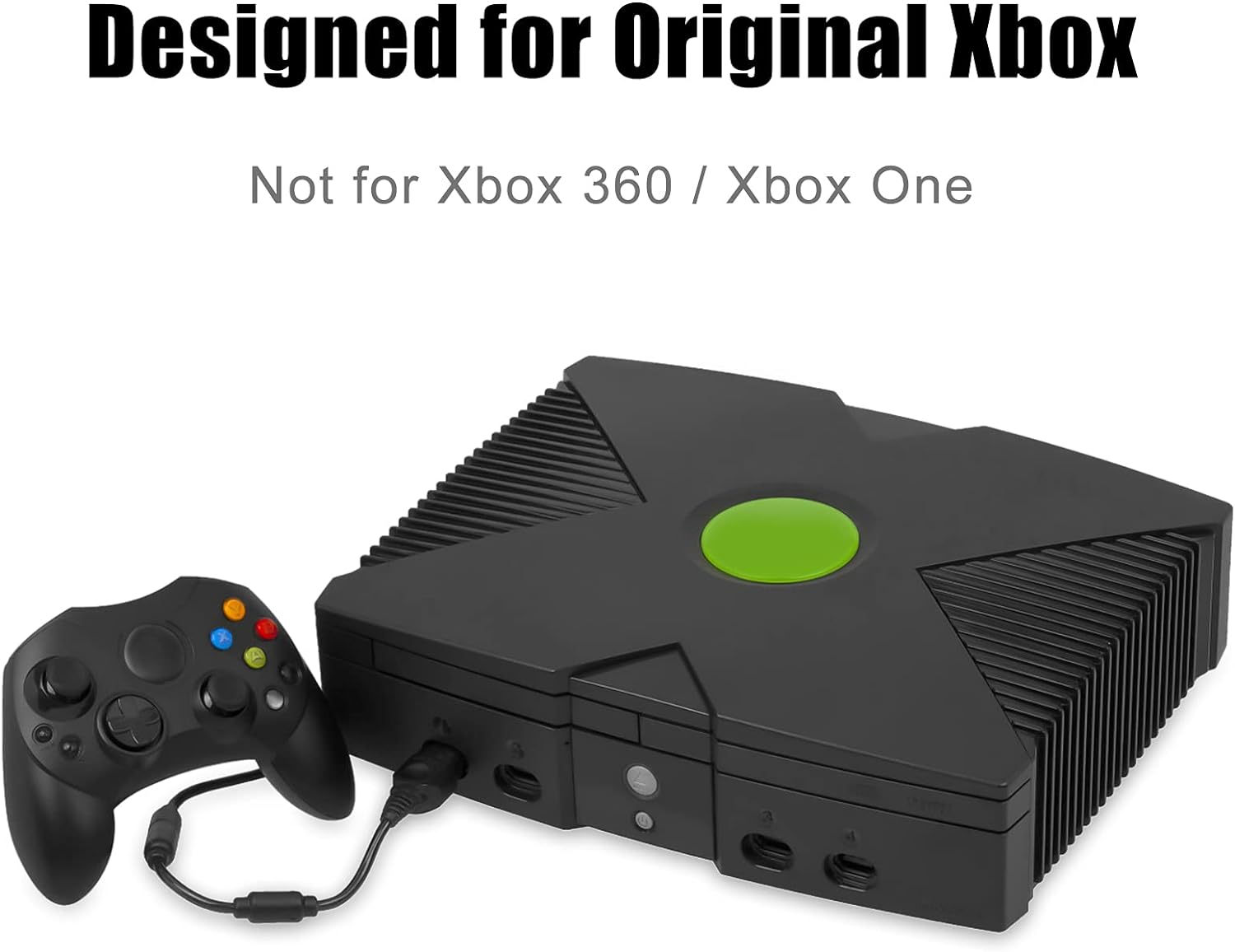 Yioone Controller Replacement for Xbox Controller S-Type/Original Xbox Controller,Classic Controller Compatible with Original Xbox Console(Black) - Black,Blue image number 5