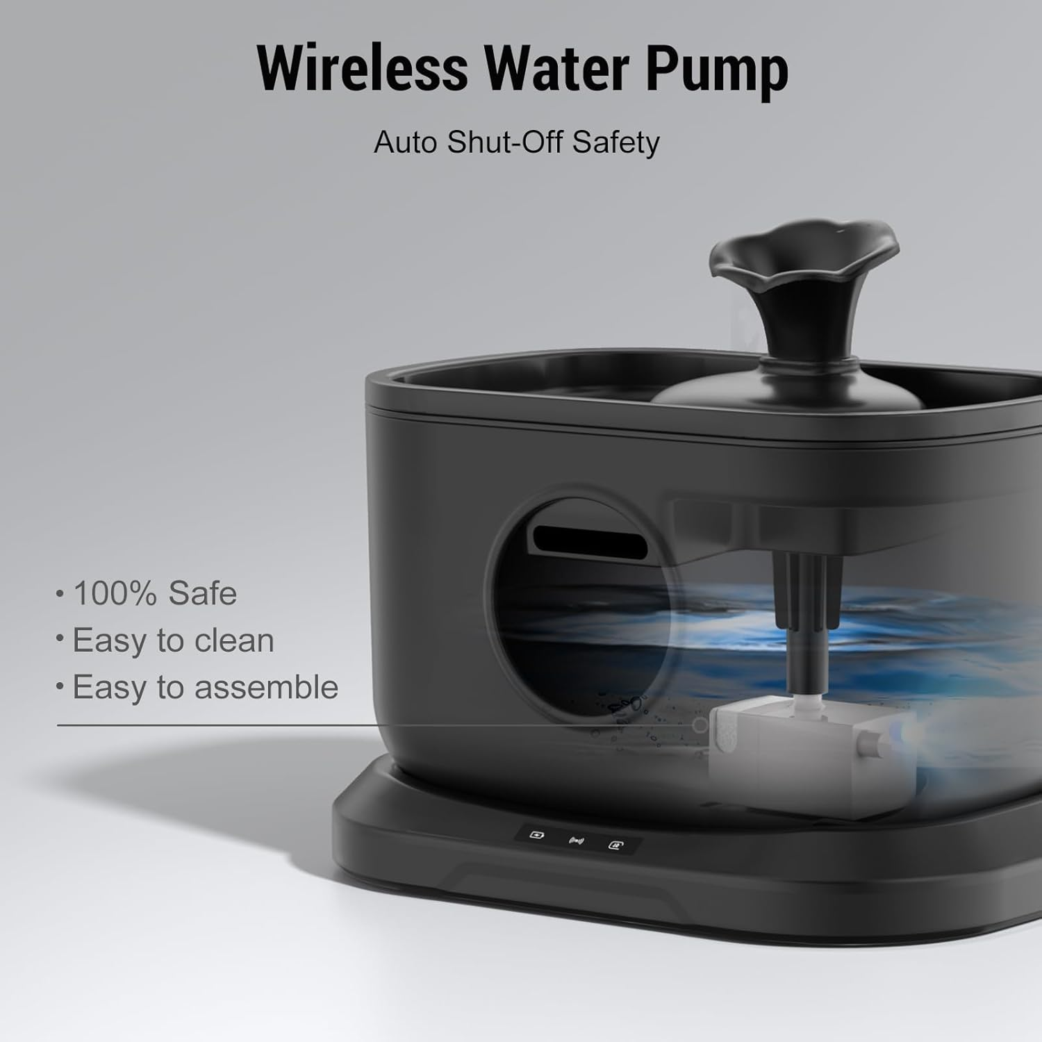 Wireless Cat Water Fountain + 4X 7-Layer Filters, Radar Sensor, Auto Shut-Off, 2.5L/84Oz Battery Operated Cat Water Fountains Cordless with Docking, Pet Water Dispenser for Cats Indoor Outdoor image number 1