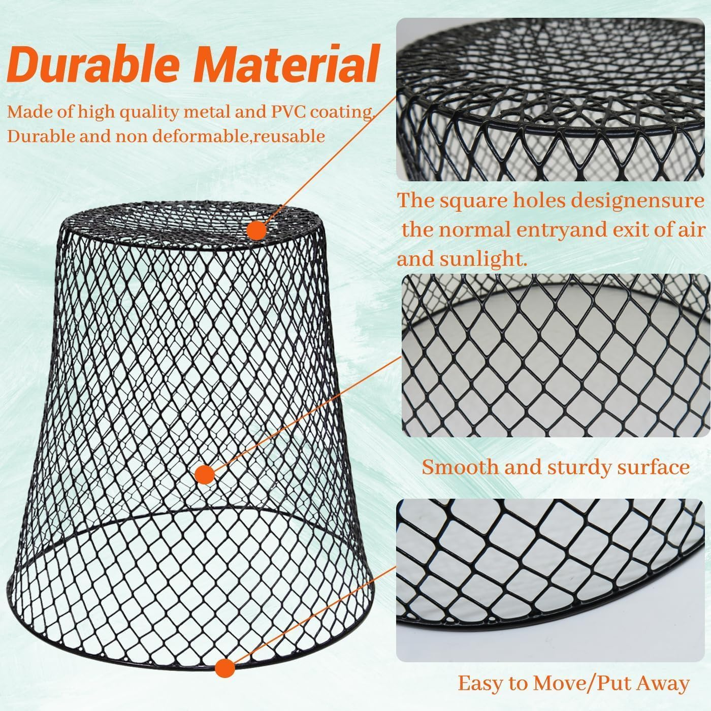 5 Pcs Chicken Wire Plant Covers Protectors from Animals, Metal Mesh Plant Cage, Large Garden Cloches Plants for Plants Cages Cover Plant Protectors from Animals in Outdoor Vegetable Garden