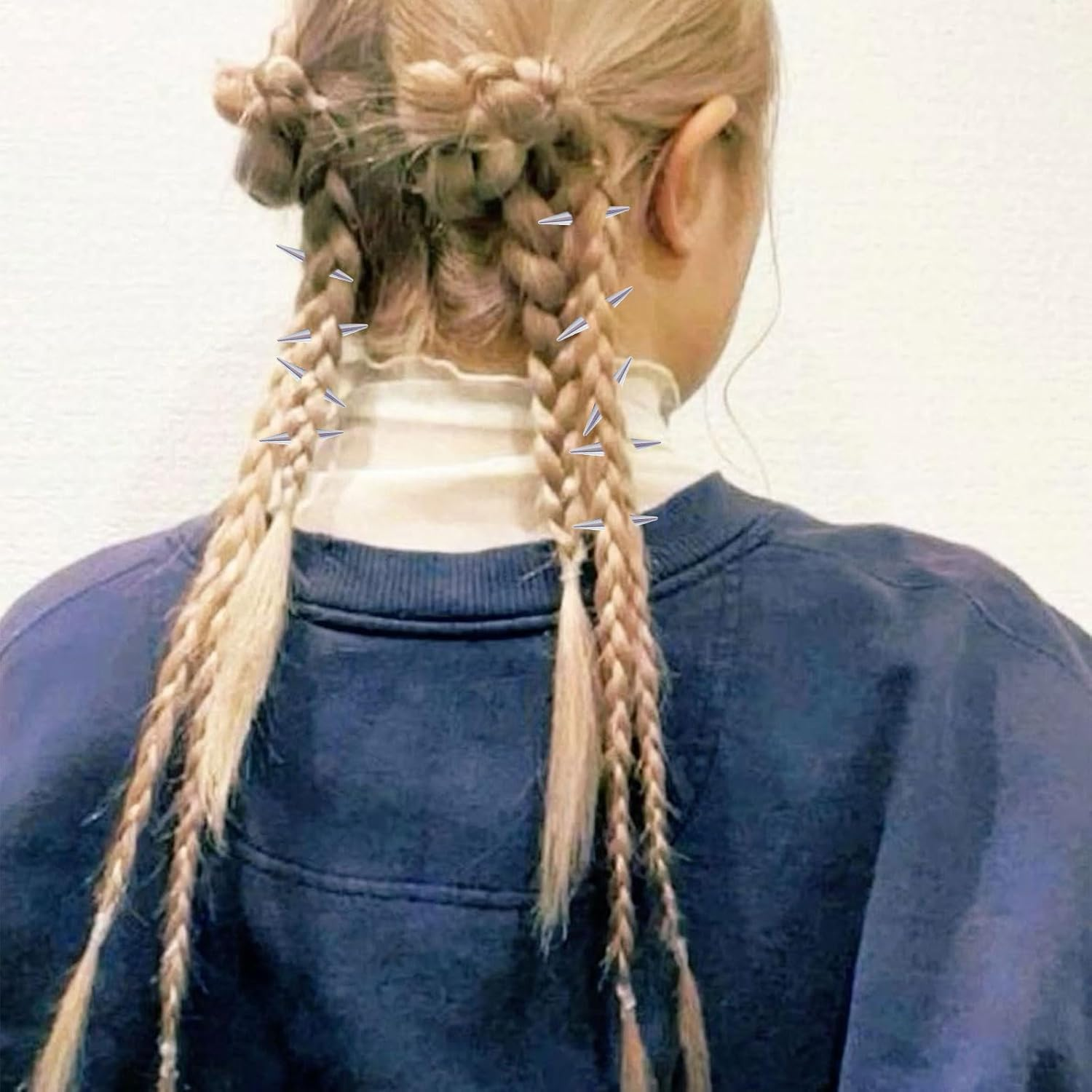 Auroriel 10-Piece Set Metal Punk Spikes Hair Clips, Goth Y2K Grunge Hair Accessories for Women, Silver, Emo Alt Gothic Jewelry for Braids, Dreadlocks and Buns image number 1