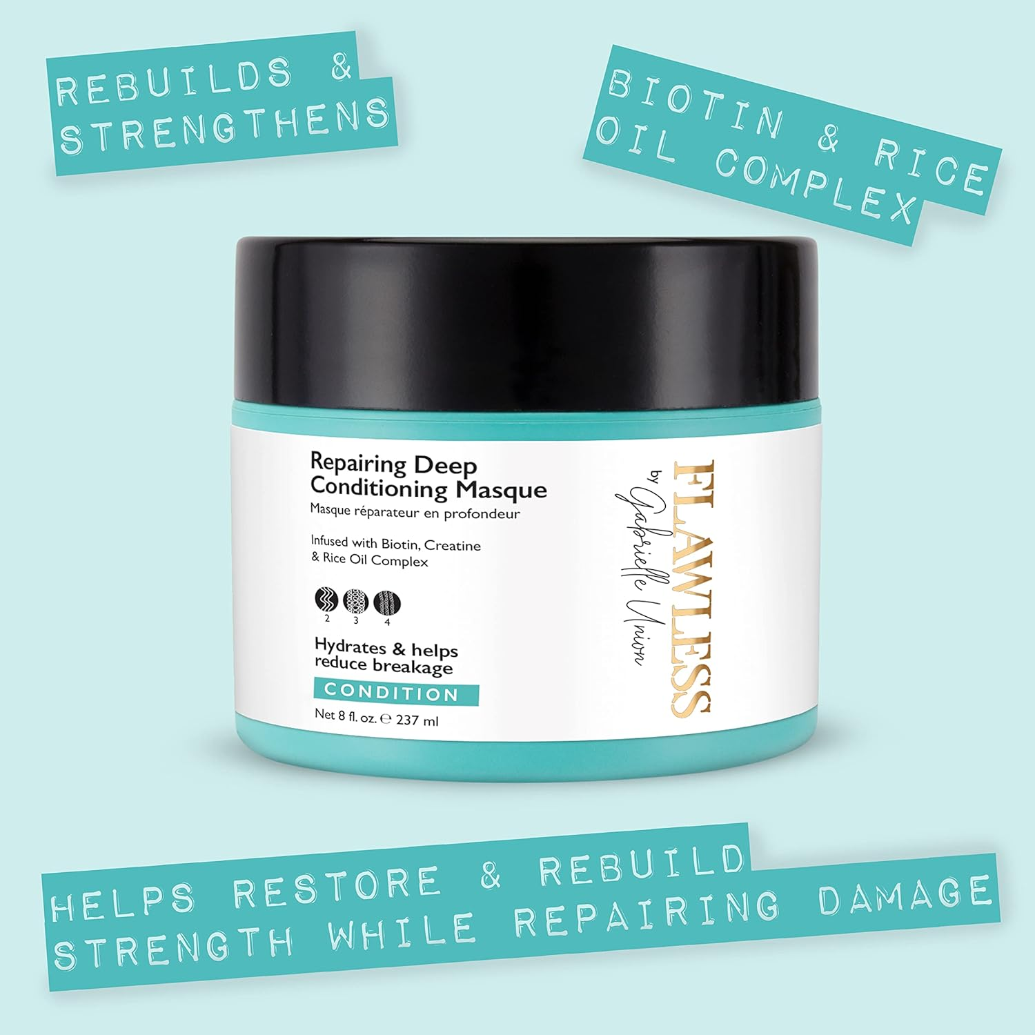 Flawless by Gabrielle Union - Repairing Deep Conditioning Hair Masque, 240Ml image number 4