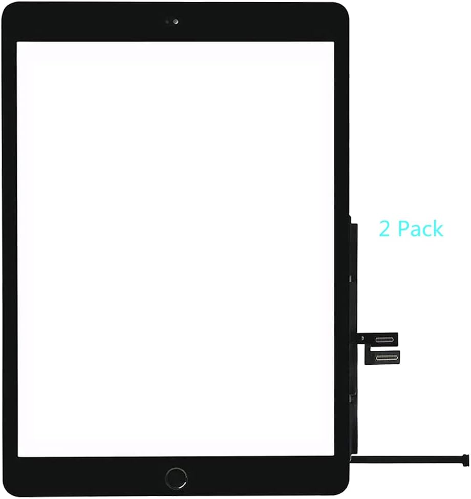 Touch Screen Replacement [2 Pack] VDASO for Ipad 7 7Th/8 8Th Gen Digitizer 2019/2020 10.2 Inch,For 7Th 8Th Generation A2197 A2198 A2200, A2270 A2428 A2429 A2430 with Home Button,Camera Bracket (Black) image number 3