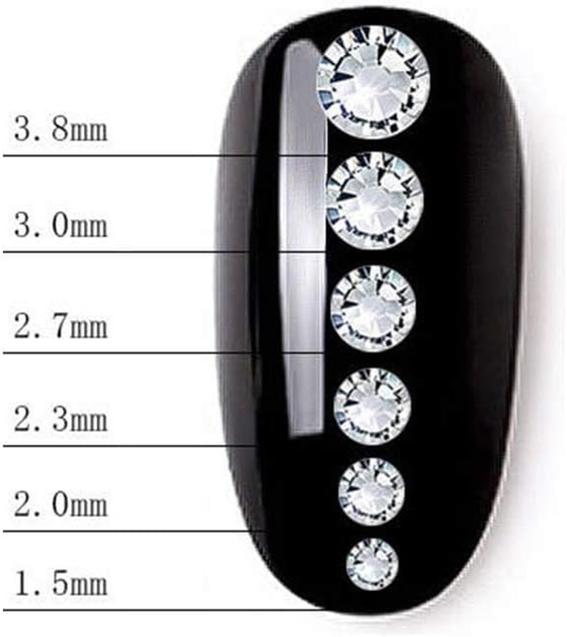 Art Rhinestone, 1440Pcs Nail Art Rhinestones, round Glass Crystal Gemstone for Clothing, Shoe Bag, DIY Decorations image number 1