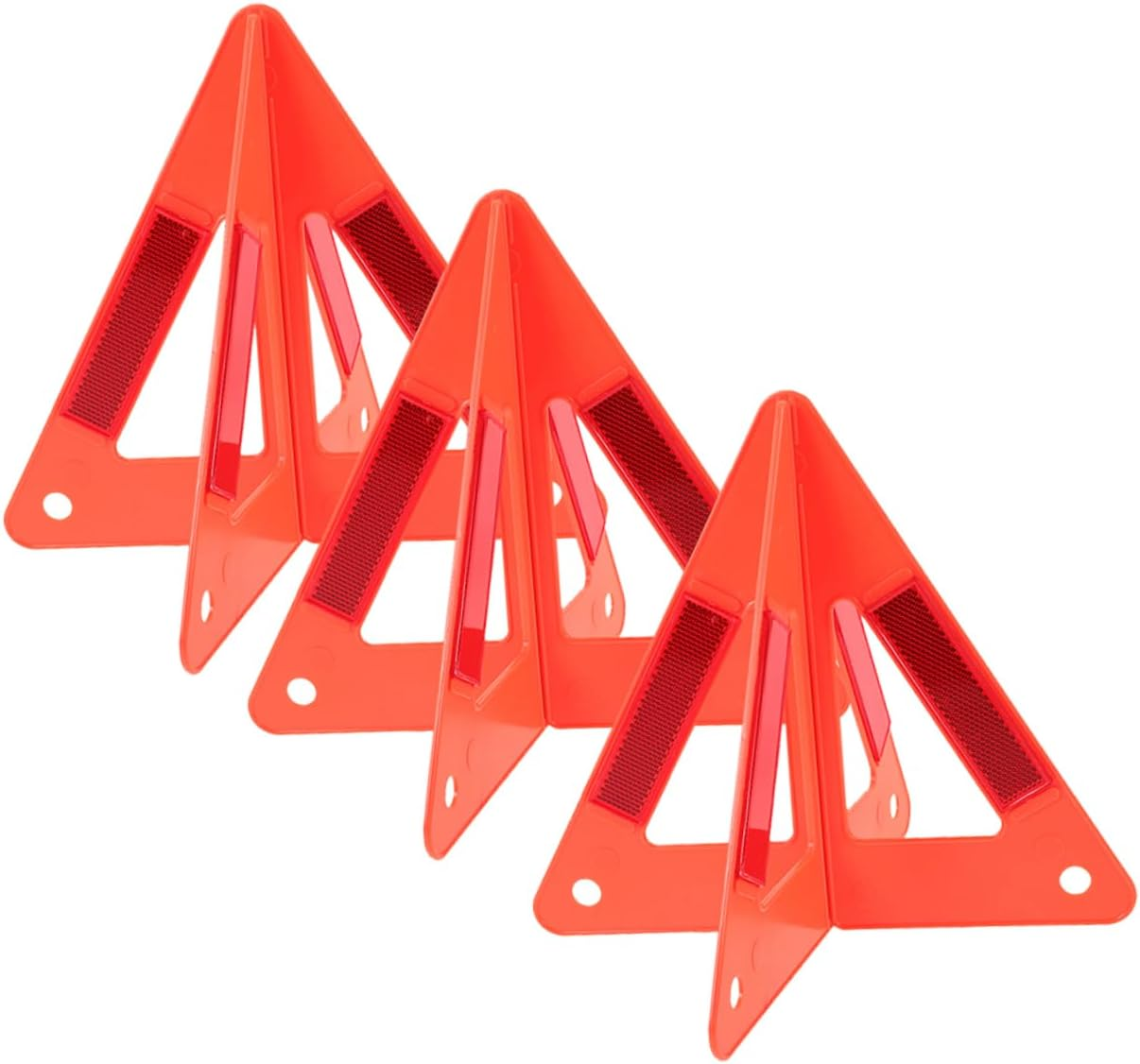 Hohopeti 3Pcs Foldable Emergency Triangles Vehicle Accessories Roadside Reflective Warning Signs Road Safety Kit for Breakdown and Parking Safety image number 1
