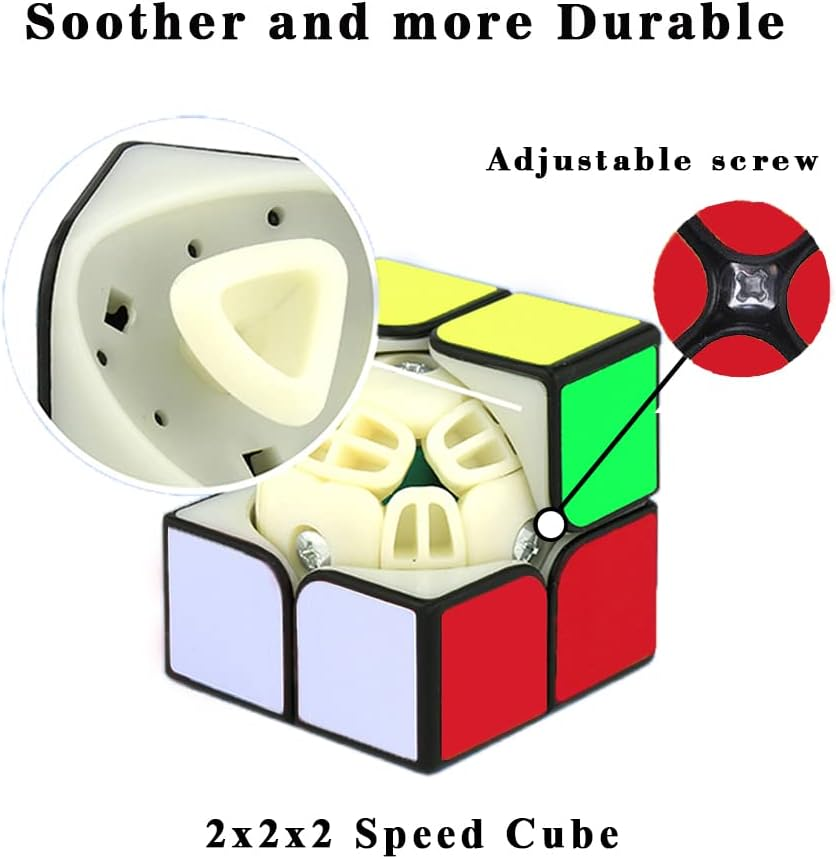 2X2 Speed Cube, Classic 2X2 Cube Puzzles Toy (Black) image number 6