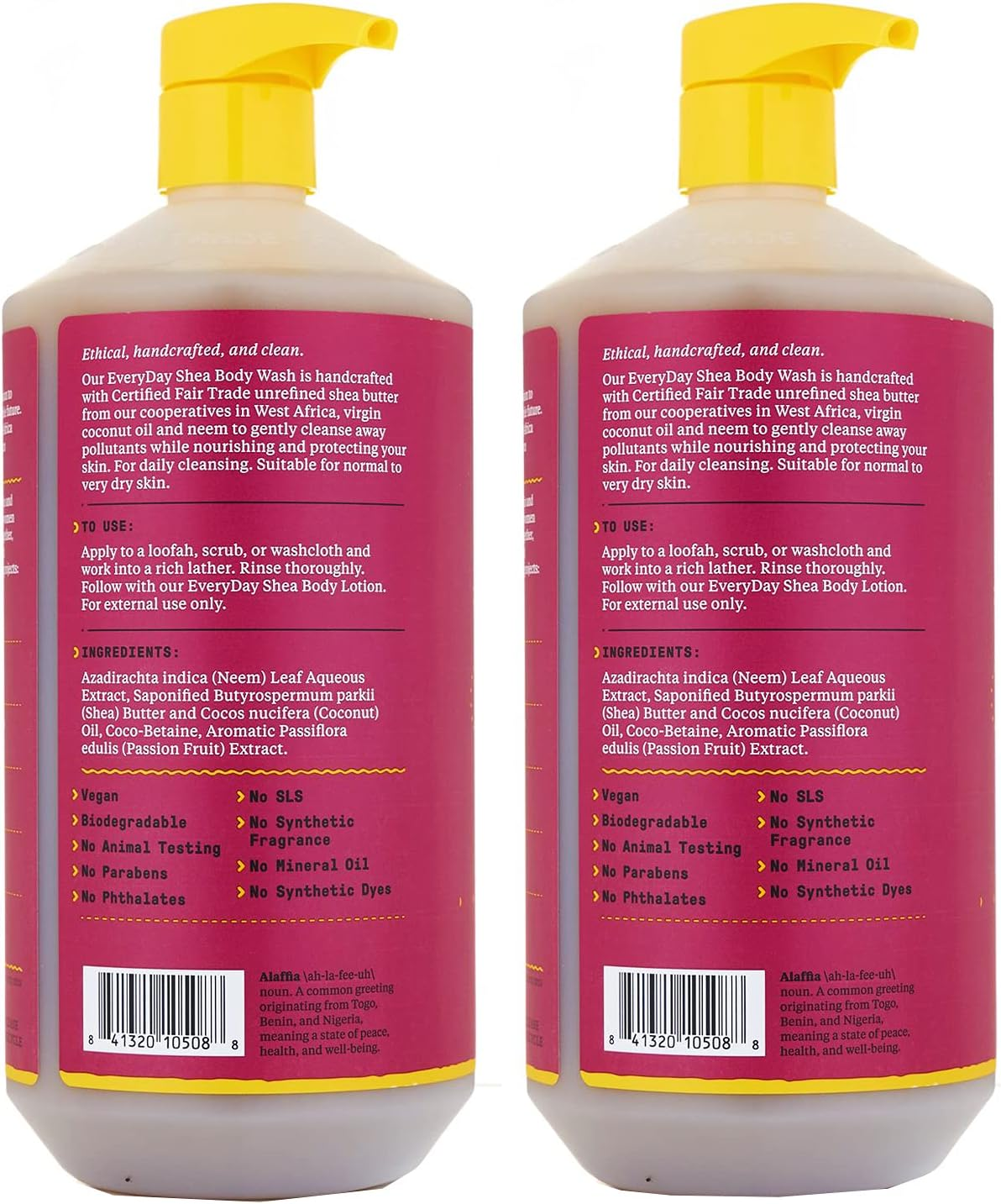 Alaffia Everyday Shea Body Wash, Passion Fruit 32 FZ (Pack of 2) image number 6