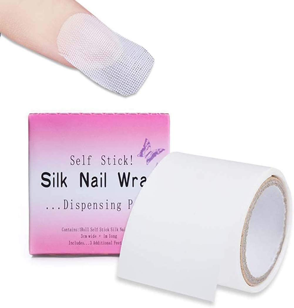 1 Roll Nail Repair Fiberglass Silk Wrap Self Adhesive anti Damage DIY Strong Protect Reinforce Extension Sticker,Nail Repair Reinforce Nail Protector Nail Art Tool for Home Use or Salon image number 5