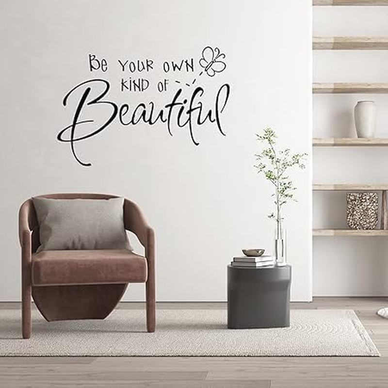 Inspirational Vinyl Wall Decals, Be Your Own Kind of Beautiful Quote Wall Sticker Wall Art Home Decor Wall Stickers for Living Room Bedroom Office Bathroom Girl Home Decoration (Butterfly) image number 2