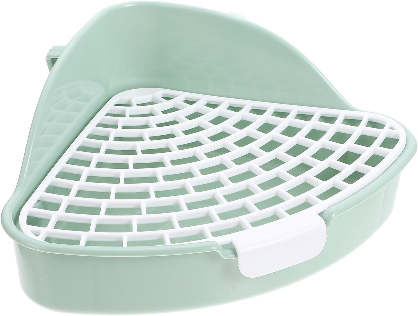 OHPHCALL Small Animals Litter Box Mint Green Corner Potty with Anti-Tip Design for Rabbits, Guinea Pigs, Chinchillas &ndash; Compact Bunny Cage Toilet for Pet Hygiene and Training image number 2