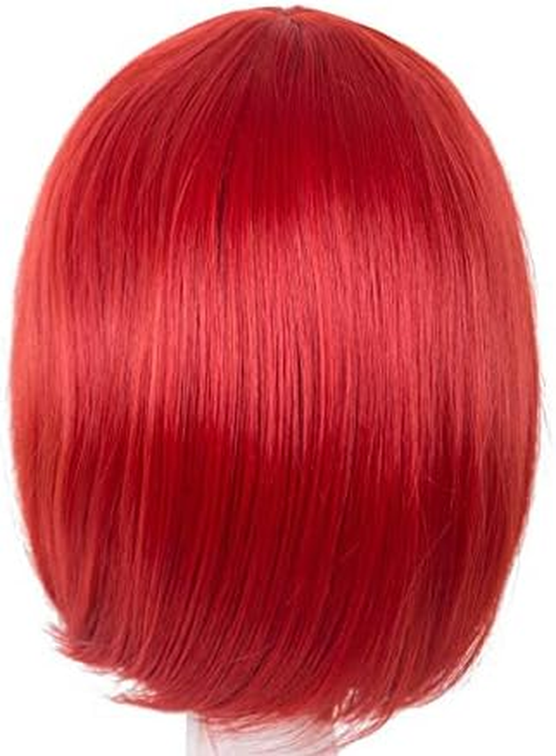 Short Straight Bob Hair Wigs 10" Natural Black Synthetic Party Costume Wig - White image number 3